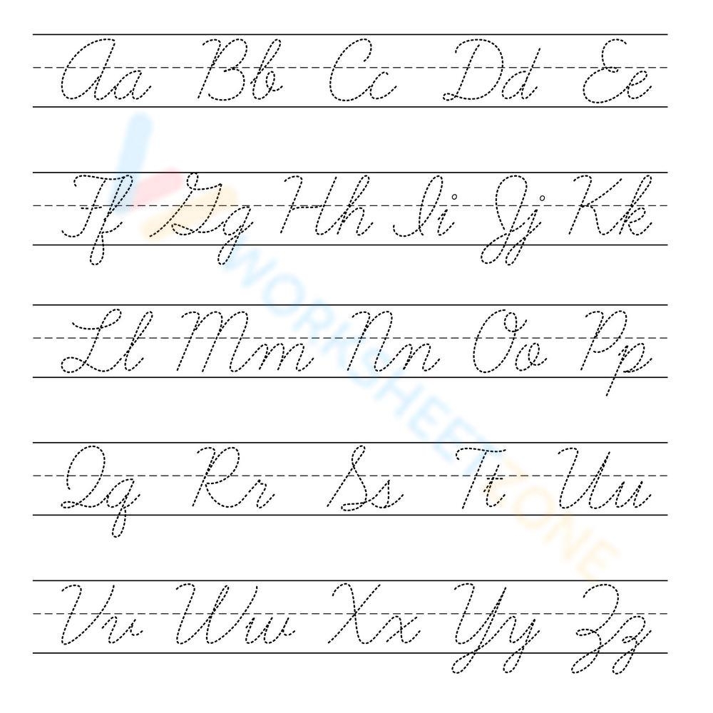 Cursive Letters Chart Worksheets 2024