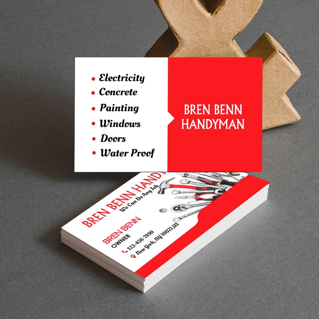 Free Printable Handyman Business Cards