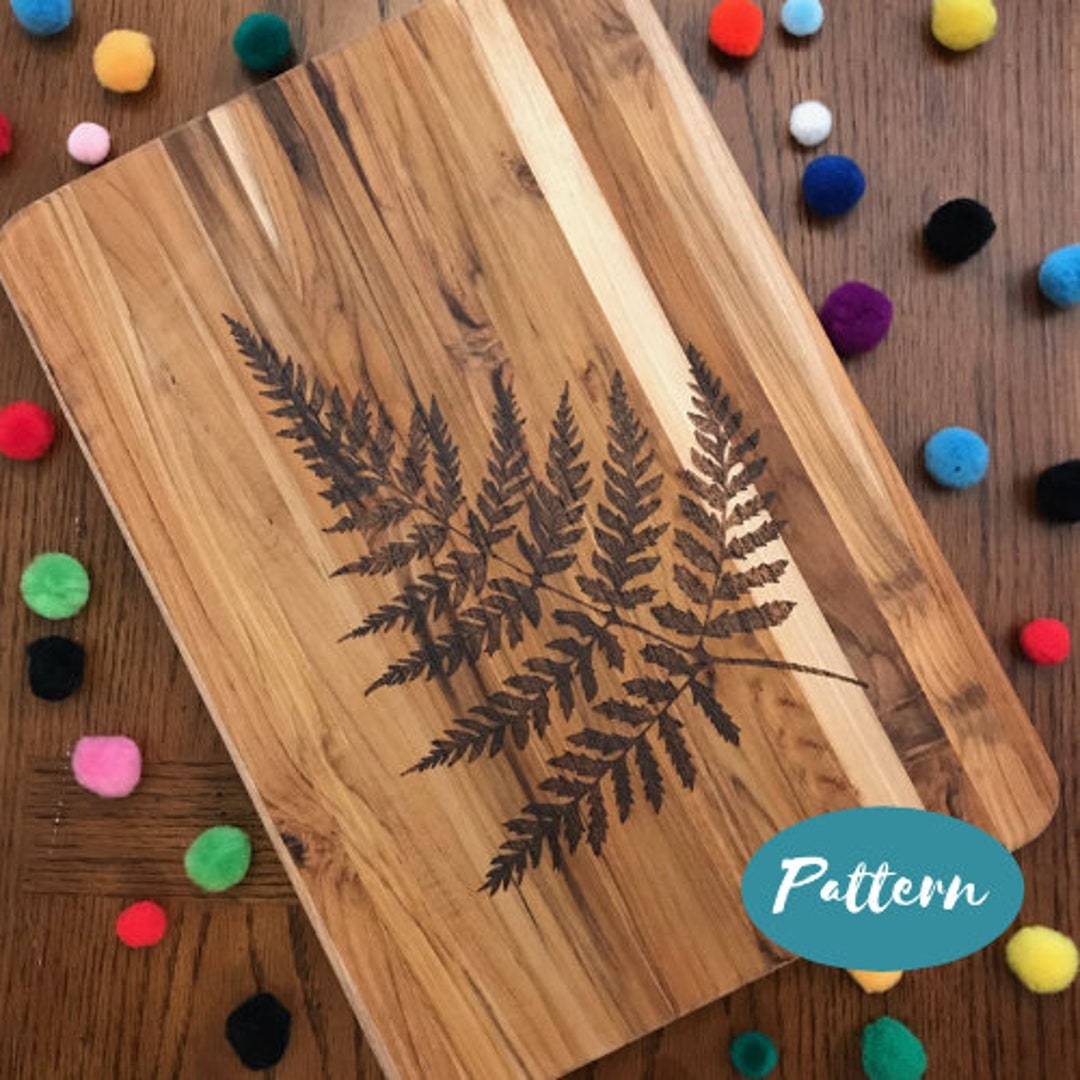 Custom Wood Burning Patterns Fern Easy Pattern Template Design Leaf Nature Pyrography Art Instant Download PDF File Cutting Board Etsy