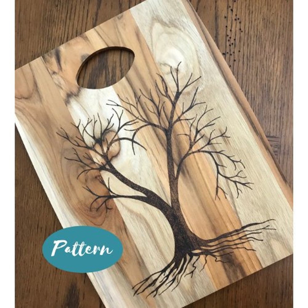 Custom Wood Burning Patterns Heart Tree Easy Pattern Template Design Pyrography Art Instant Download PDF File Cutting Board Etsy