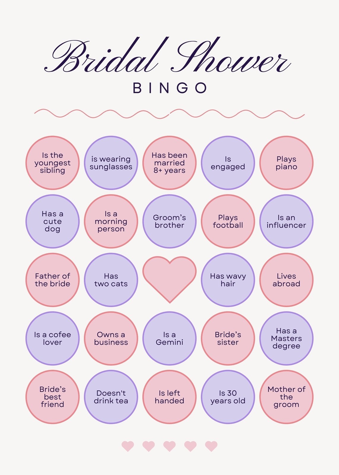 Customize 41 Bridal Shower Bingo Card Templates Online Canva