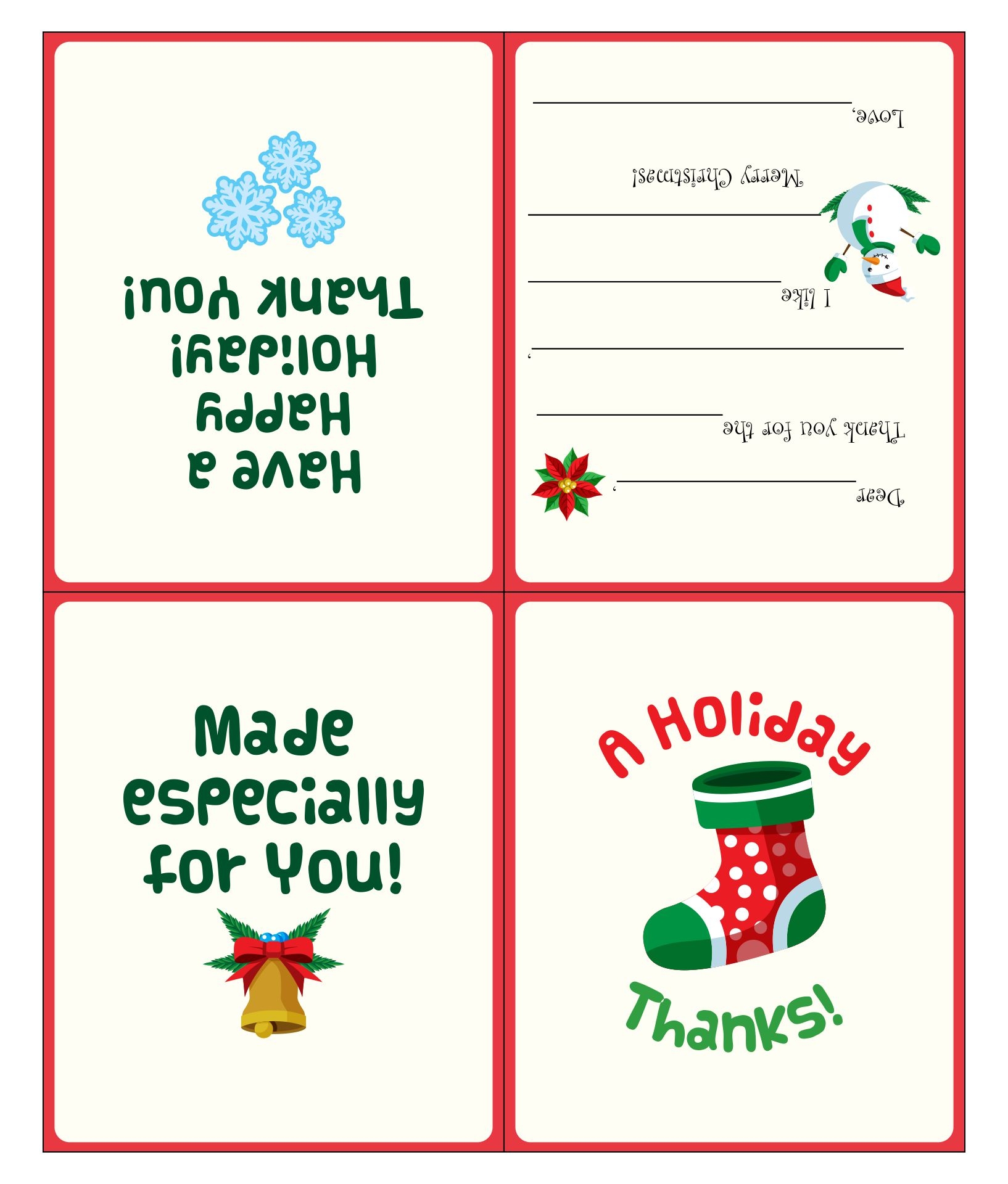 Cute Christmas Cards Quarter Fold 10 Free PDF Printables Printablee