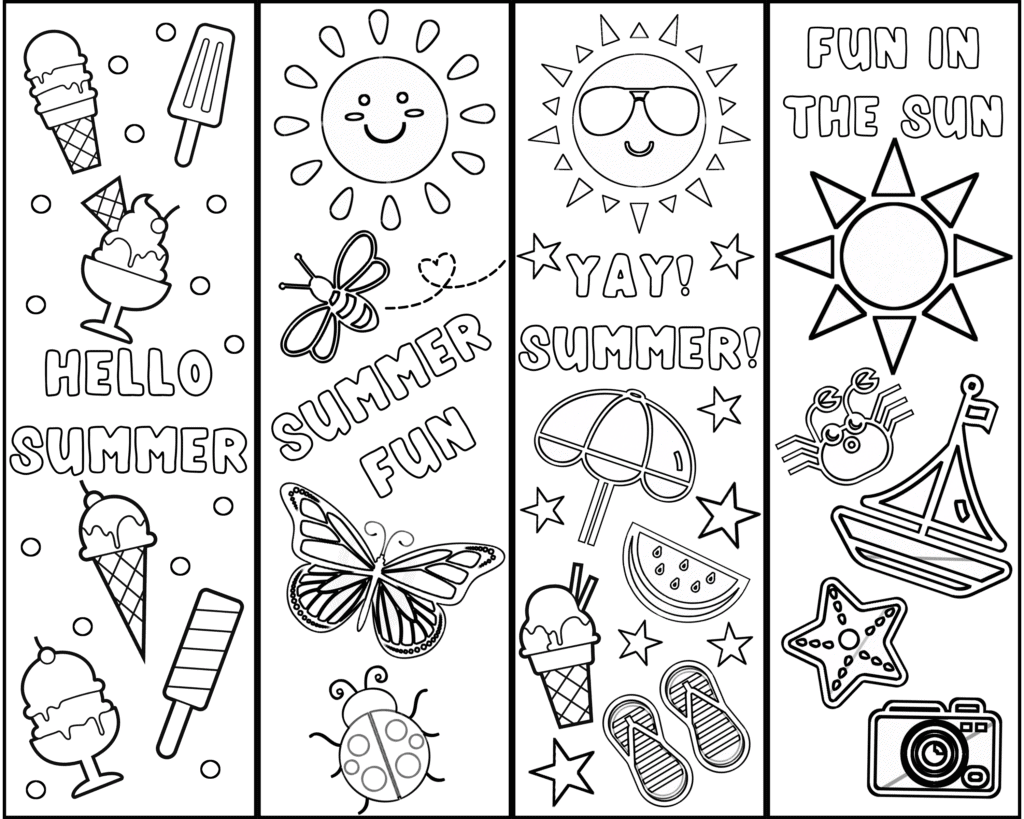 Cute Free Printable Bookmarks To Color For Kids Summer Fun Cassie Smallwood