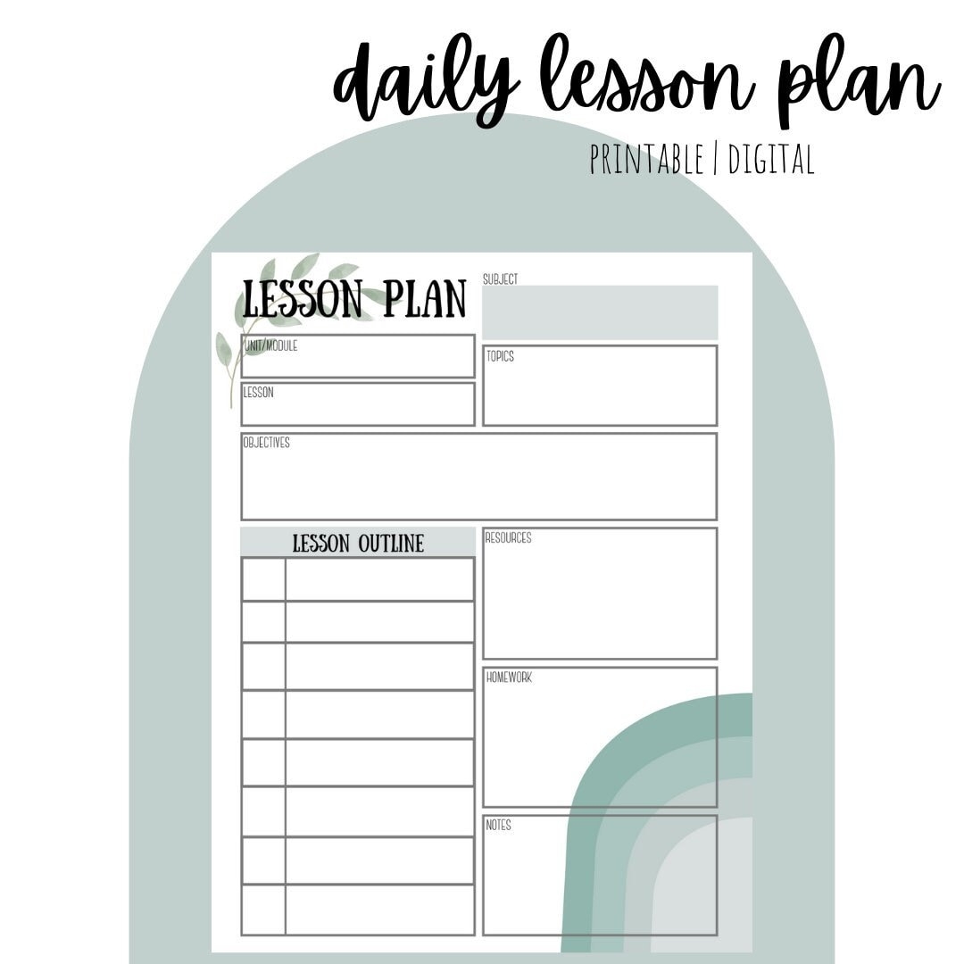 Free Printable Lesson Planner