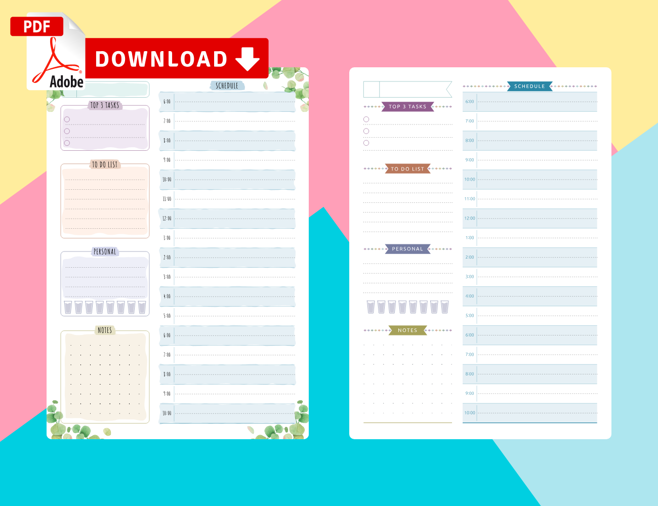 Daily Planner Templates Download PDF