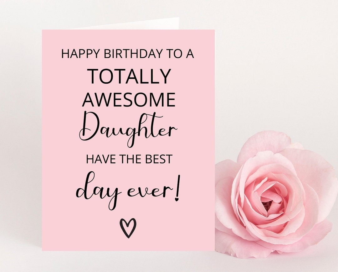 Daughter Birthday Card Printable Awesome Daughter Birthday Card Pdf Download Happy Birthday Daughter Greeting Card Etsy