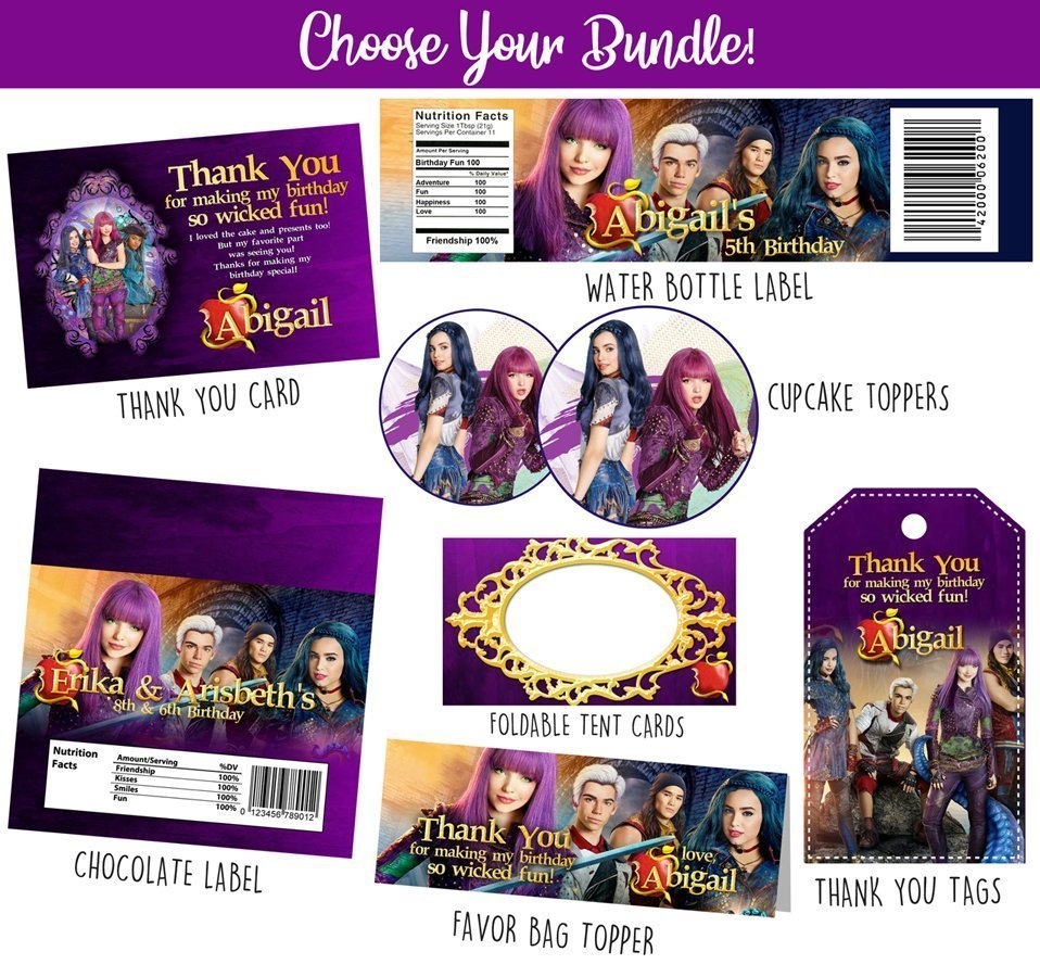 Descendants 2 Party Printables My Party Templates
