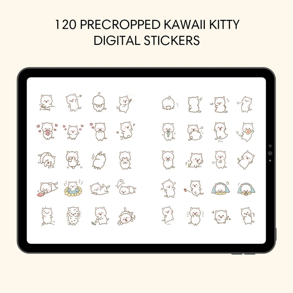 Digital Kawaii Stickers Printable For GoodNotes Notability YaayPlanner