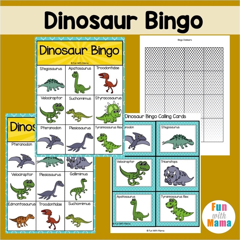 Dinosaur Bingo Printable Game For Kids Fun With Mama
