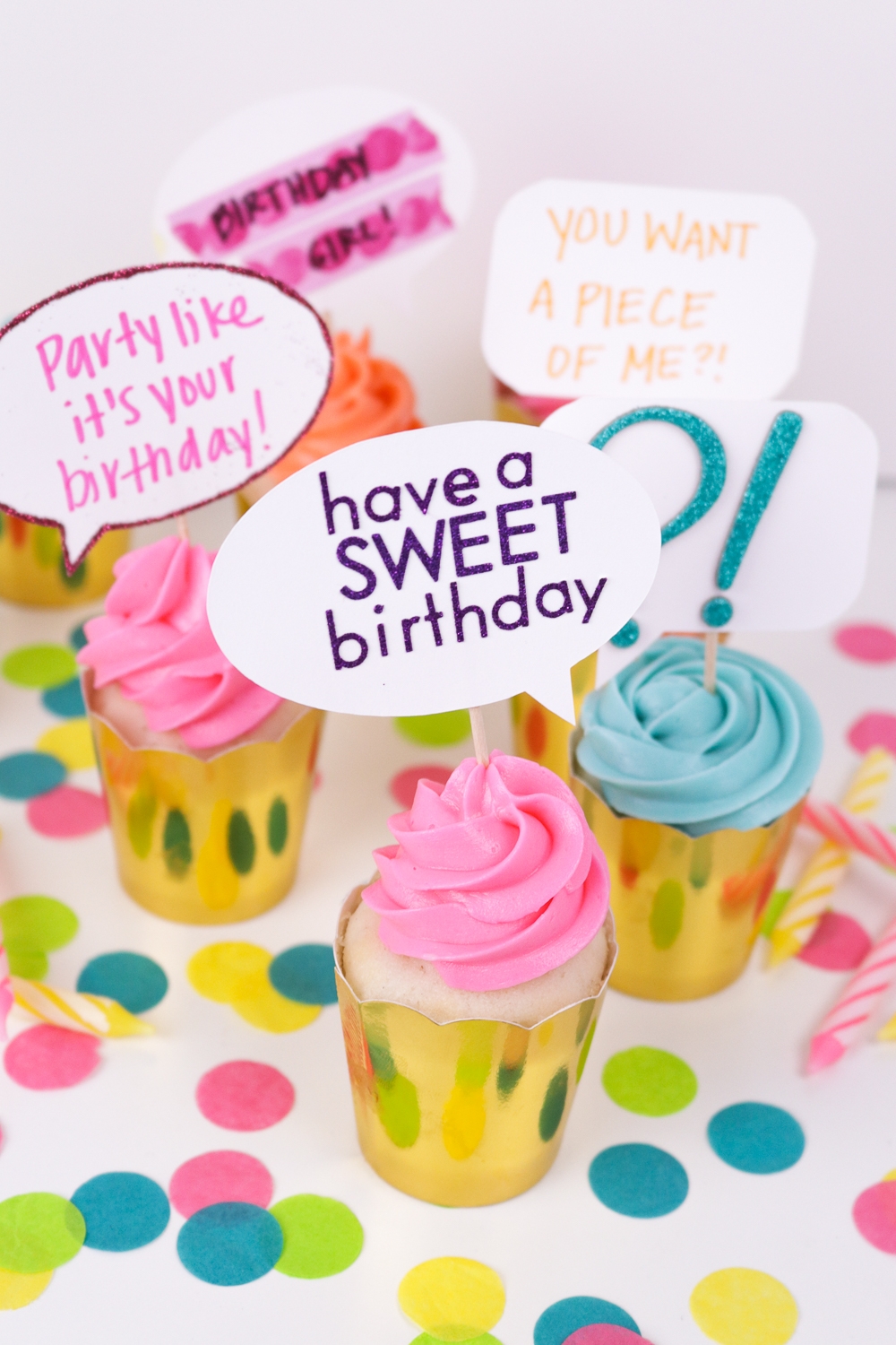 DIY Quote Bubble Cupcake Toppers Free Printable Club Crafted