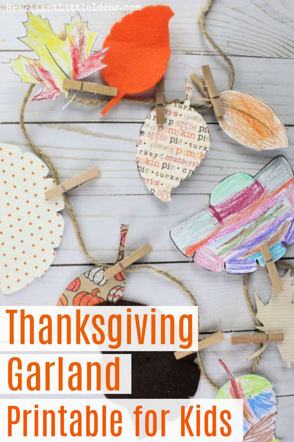 DIY Thanksgiving Garland Printable Template Brilliant Little Ideas