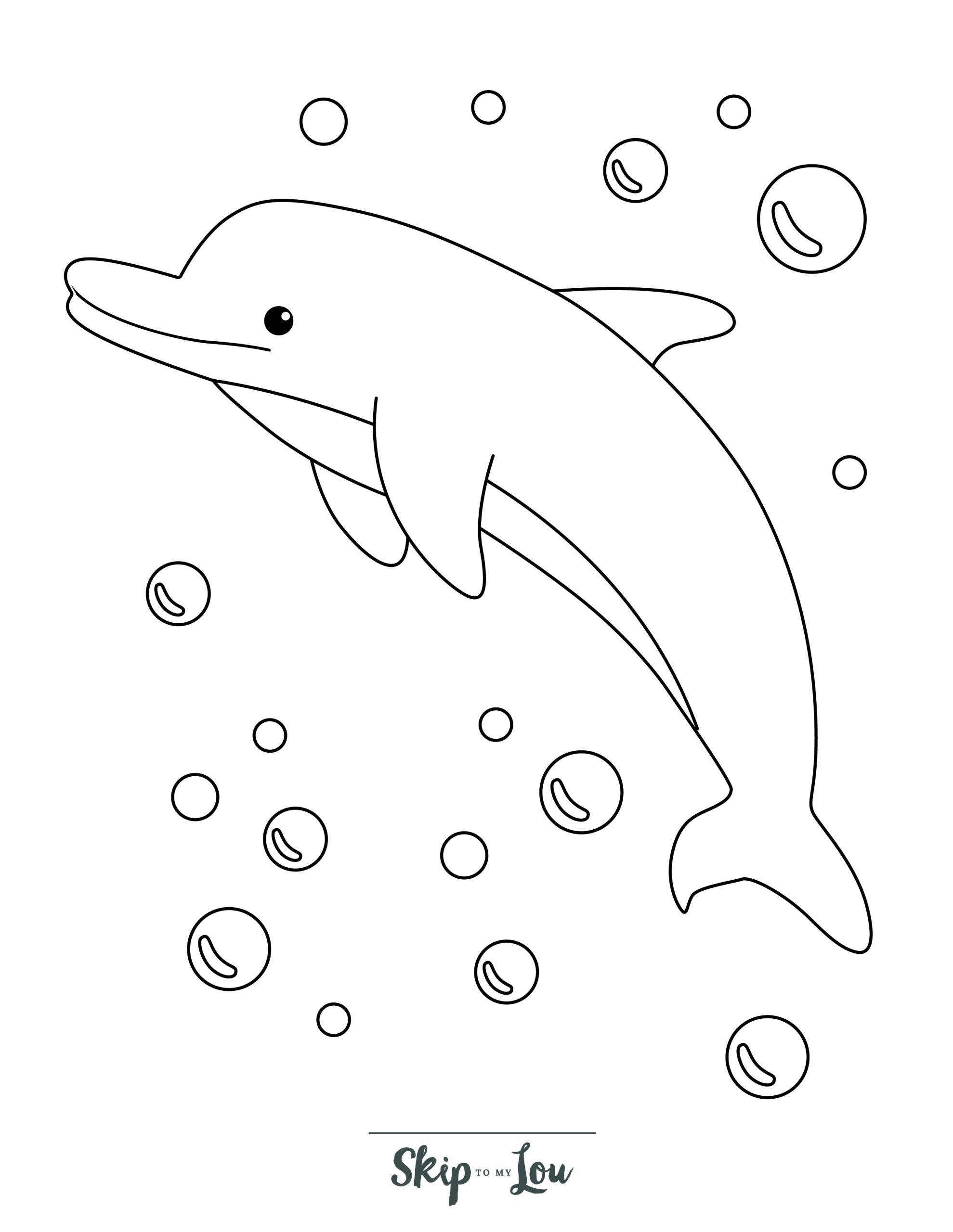 Dolphin Coloring Pages Free Printable Images For Kids Skip To My Lou