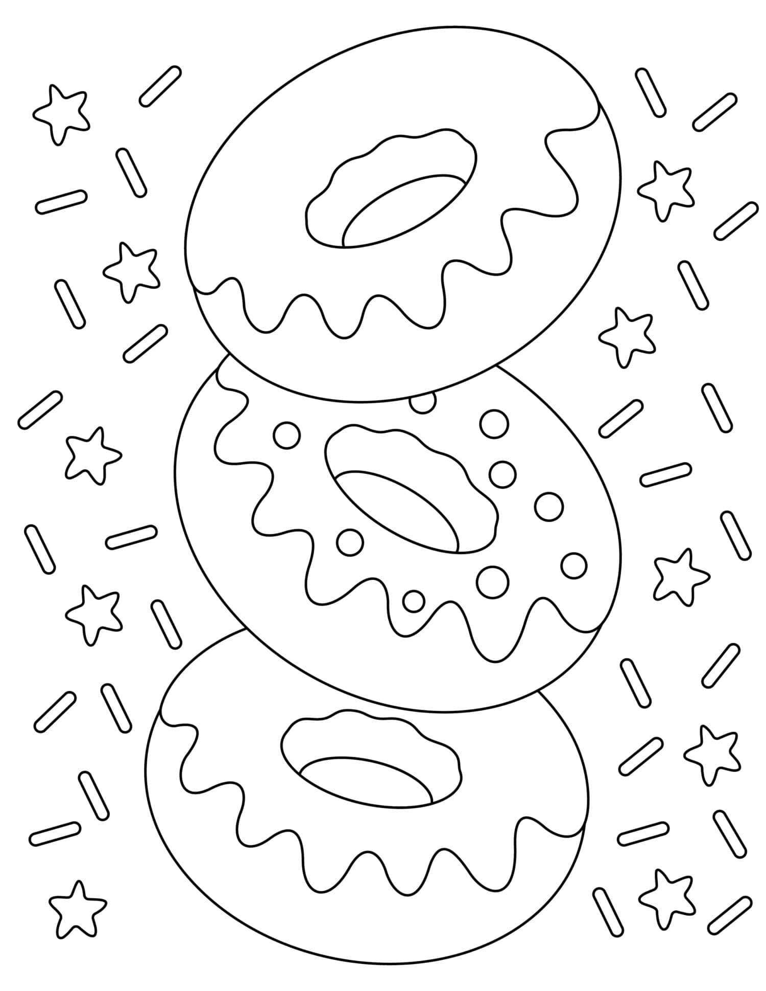 Donut Printable Coloring Pages Homemade Heather