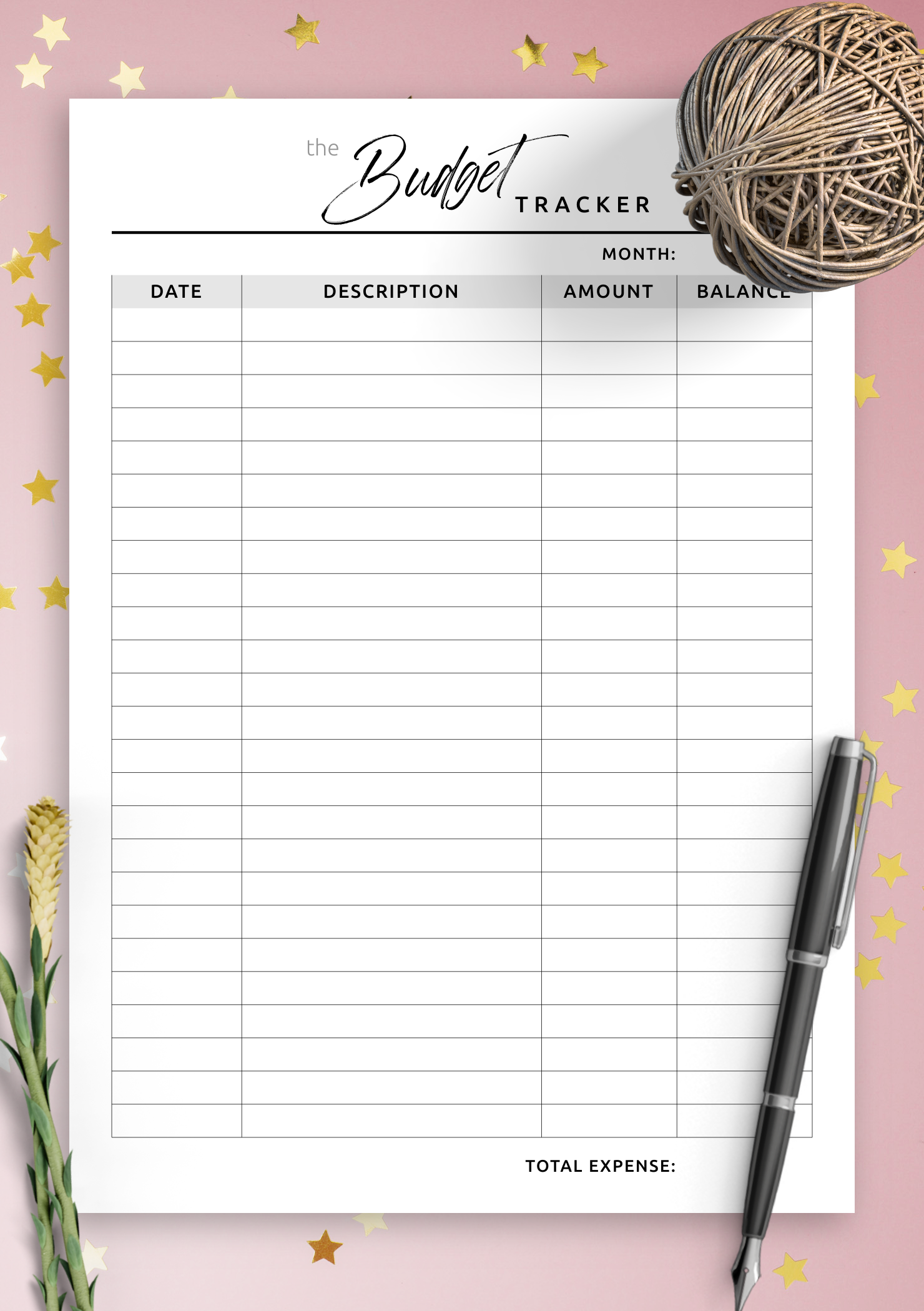 Download Printable Monthly Budget Tracker PDF