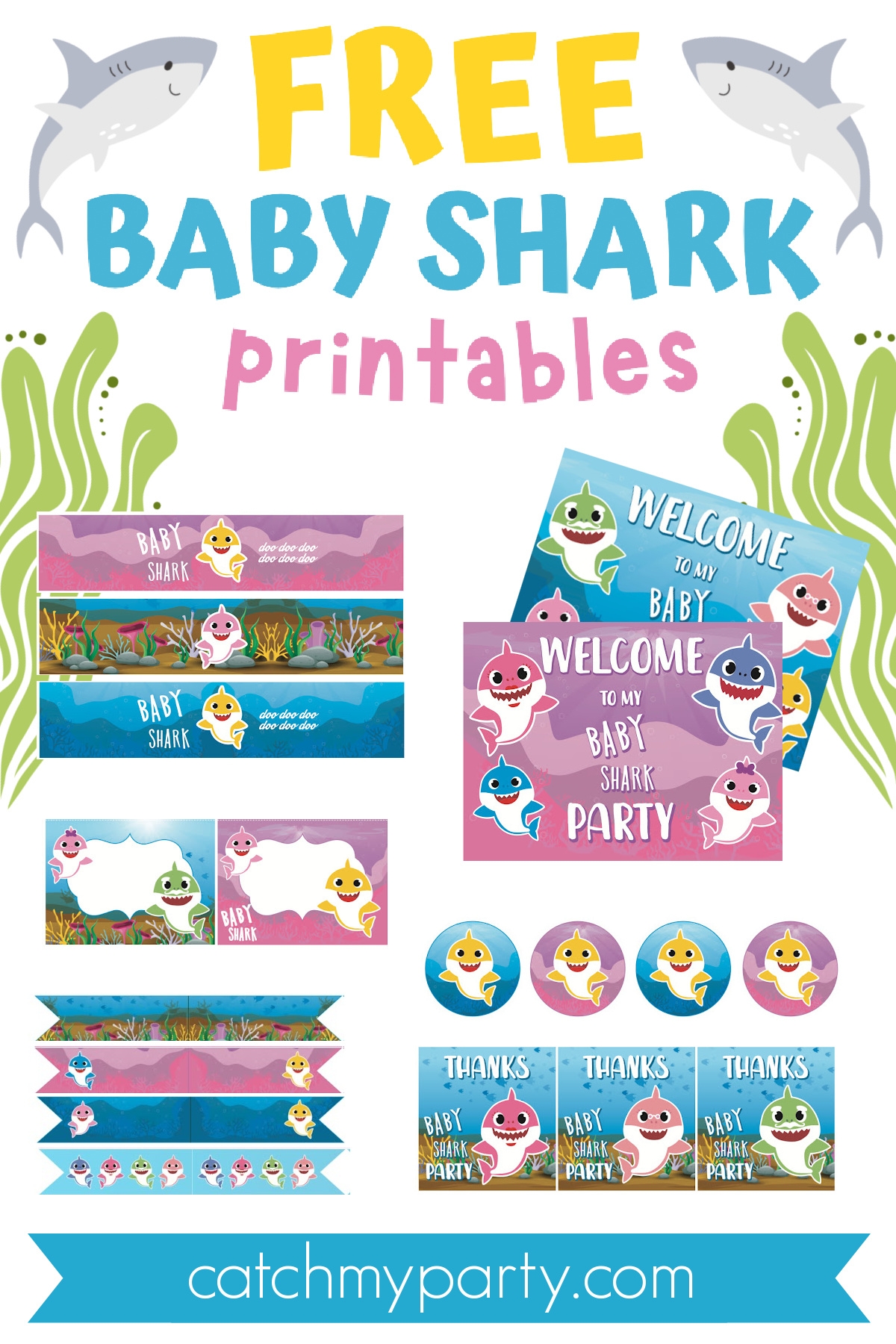 Download These Fun Free Baby Shark Party Printables Now Catch My Party