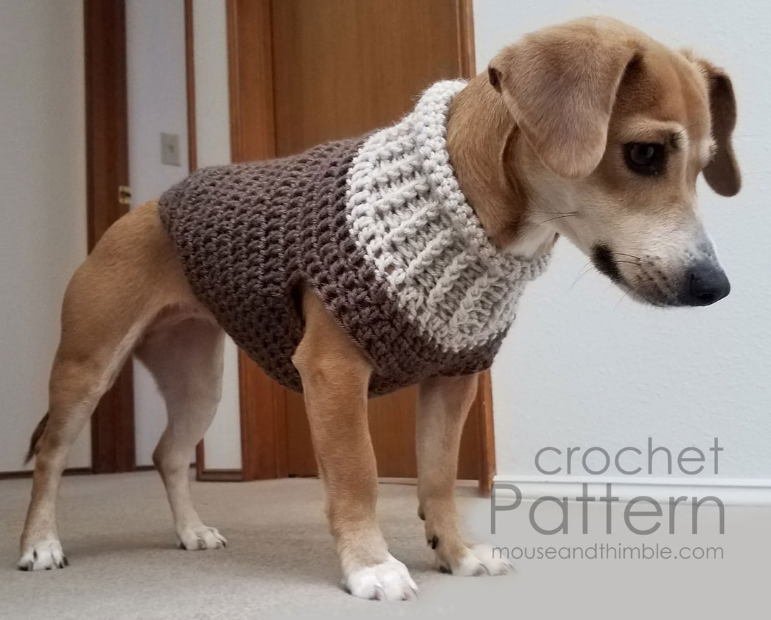 Easy Dog Sweater Crochet PATTERN Seamless Earhart Bomber Design Small To Medium Breeds 5 Sizes Instant Download Printable PDF 1214 Etsy