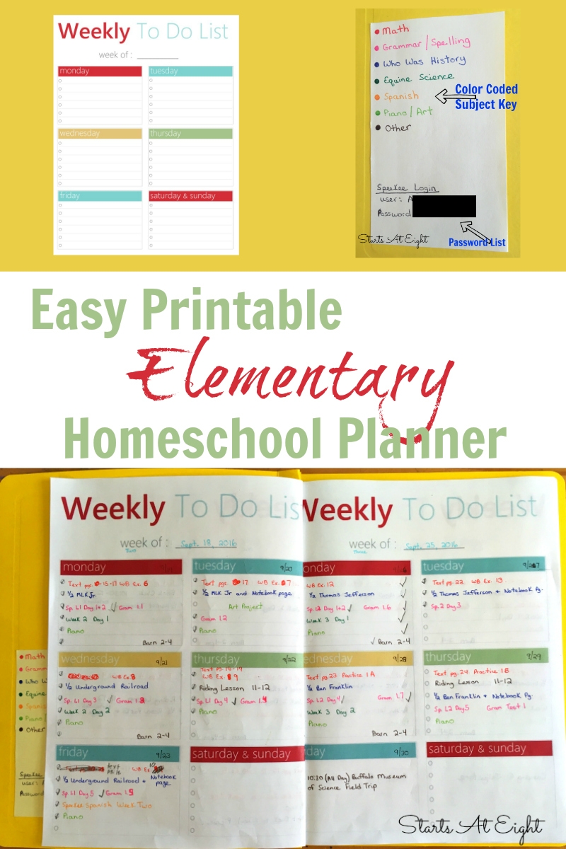 Free Printable Homeschool Planner Pages