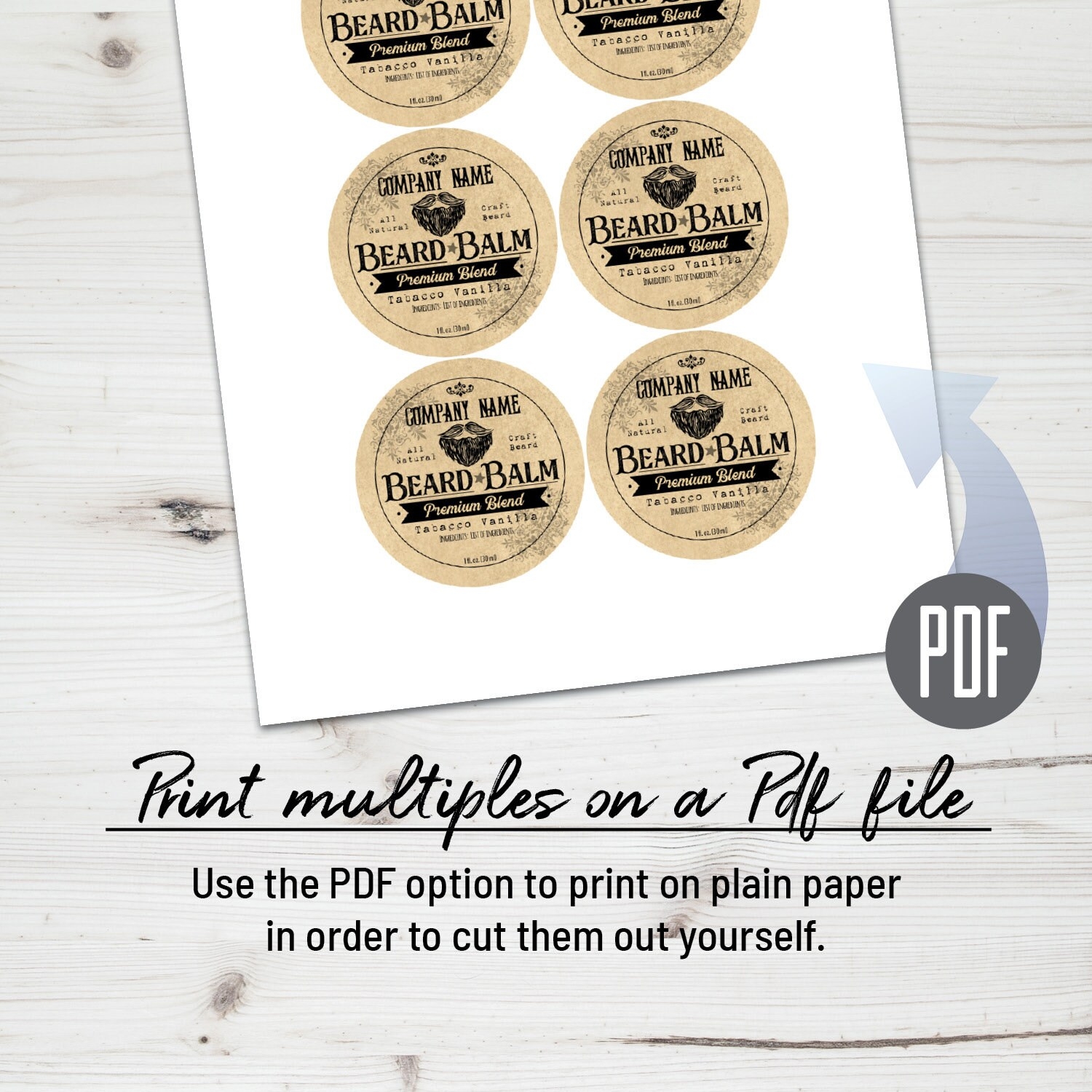 Editable Beard Balm Label Template Shaving Soap Label Customize Product Label Online Download Print Labels For Jars Bottle And Tins Etsy