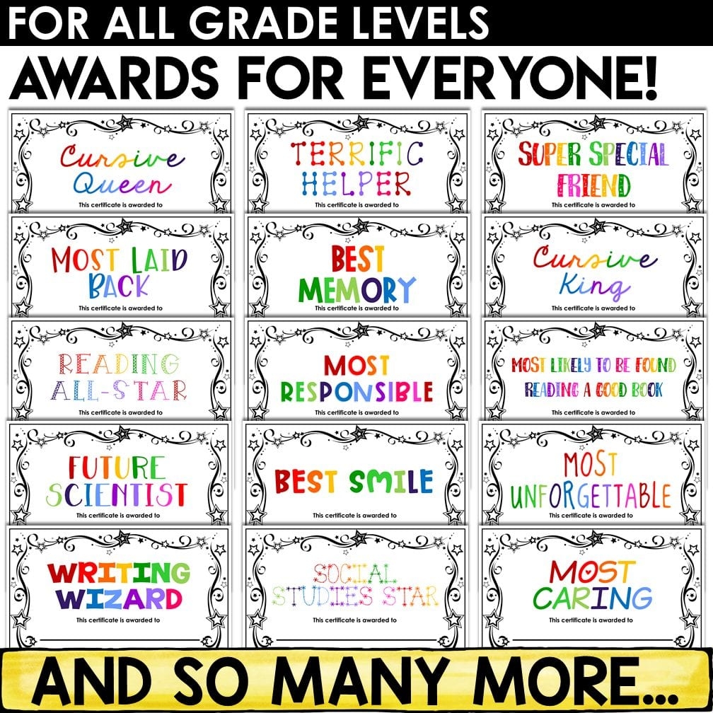 Editable End of Year Awards For Every Student A Love Of Teaching Kim Miller