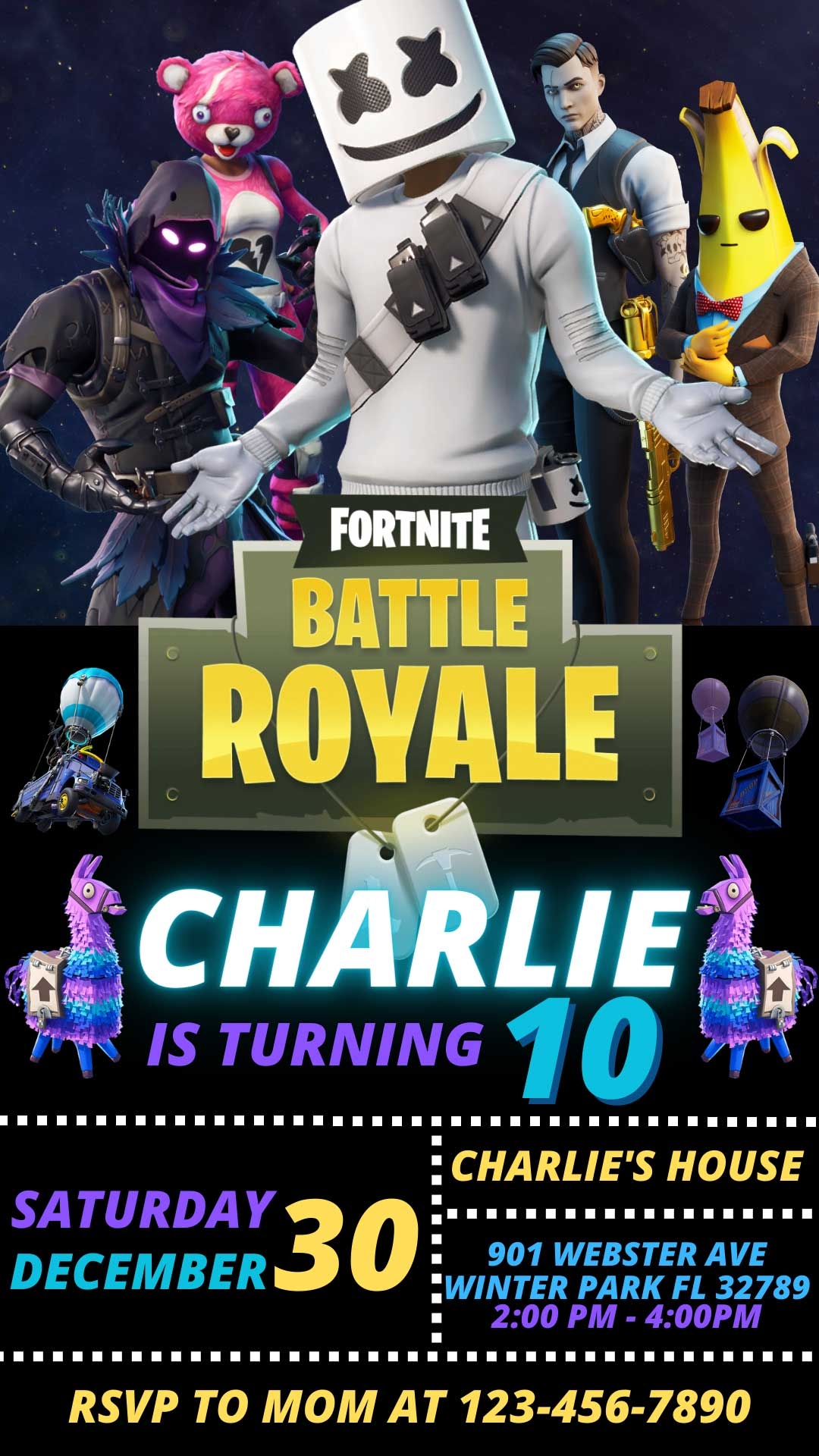 Fortnite Birthday Card Printable Free