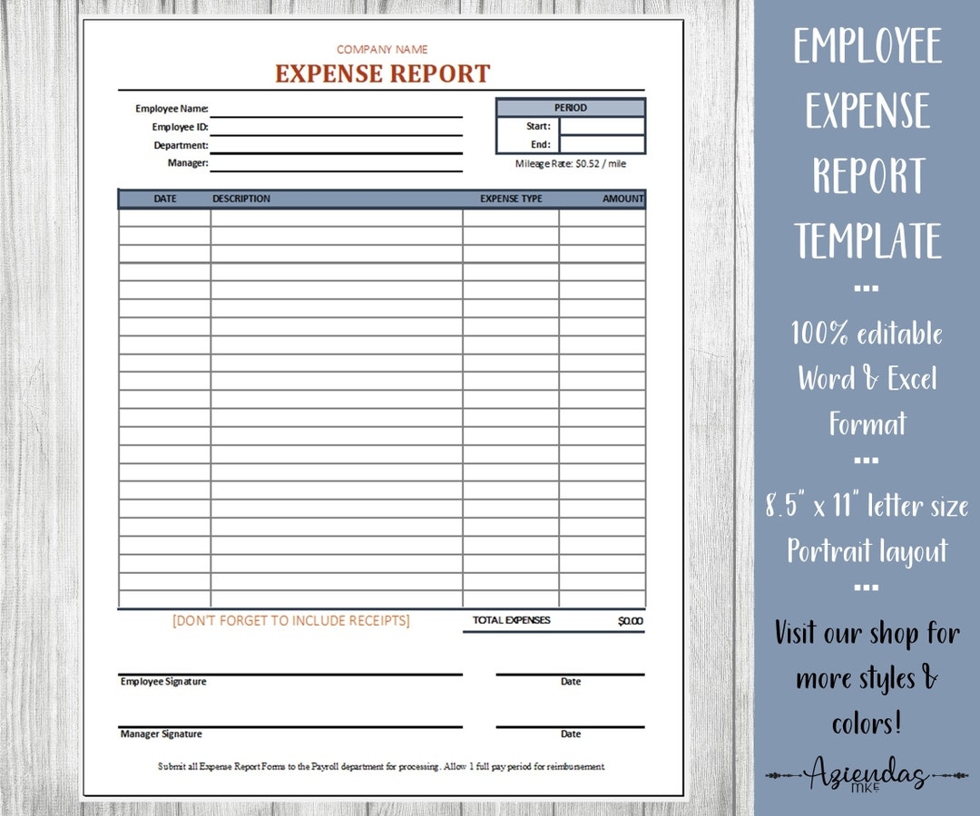 Free Printable Expense Report Forms