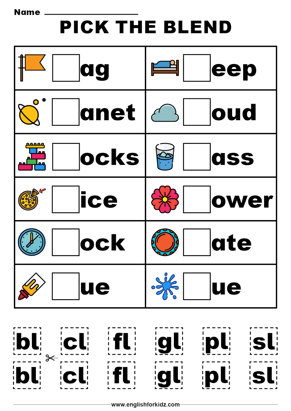 English For Kids Step By Step Beginning Consonant Blends And Digraphs Worksheets