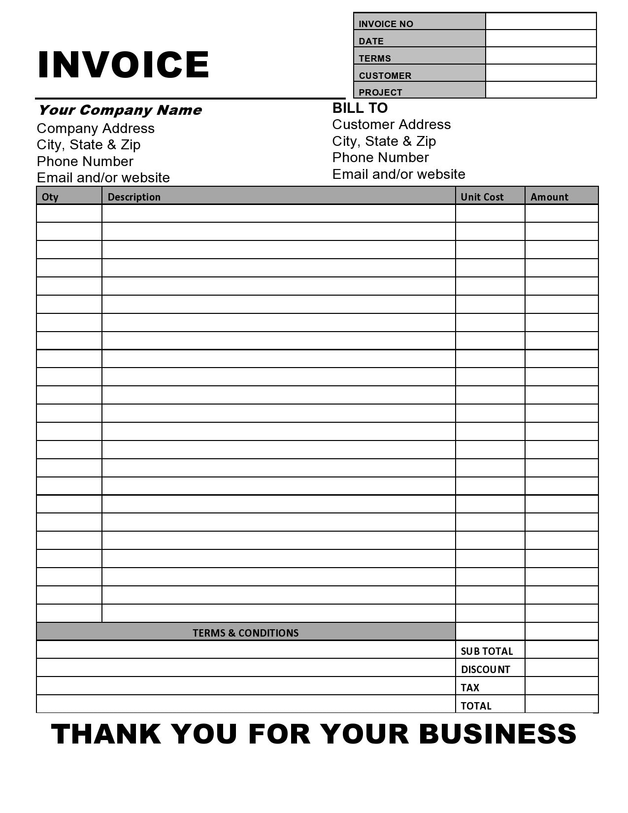 Estimate Invoice Template PLATINUM PDF Business Printable Simple Estimate Invoice Template Form Etsy