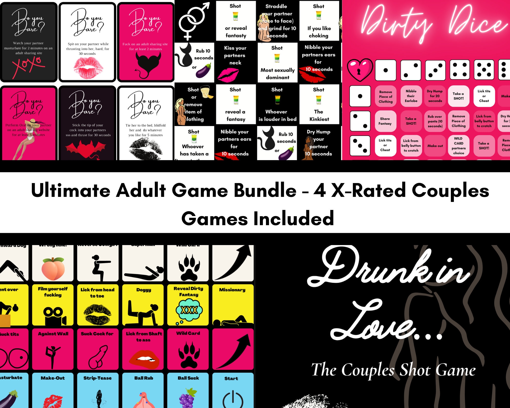 Extreme Adult Sex Game Bundle Instant Digital Download Includes Drunk In Love Drunk Dice Extreme Sex Cards And Hold Fire Couples Games Etsy