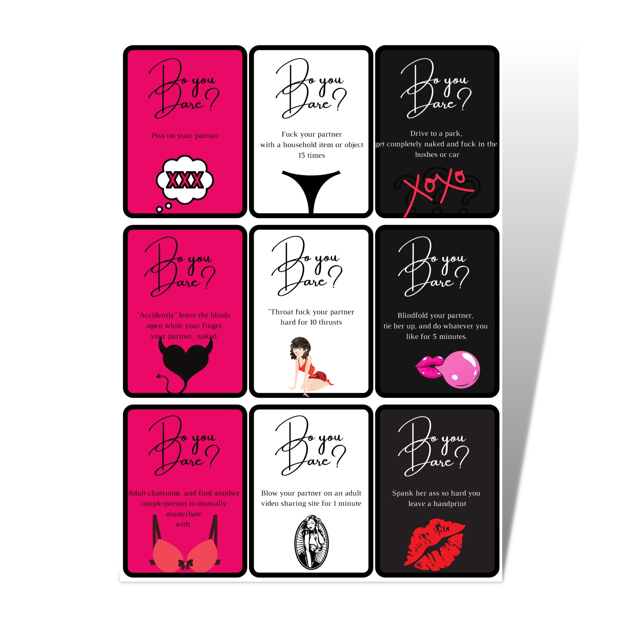 Extreme Brave Sex Card Game Instant Digital Download BDSM Sex Cards For Couples Sexy Date Night Gift Etsy