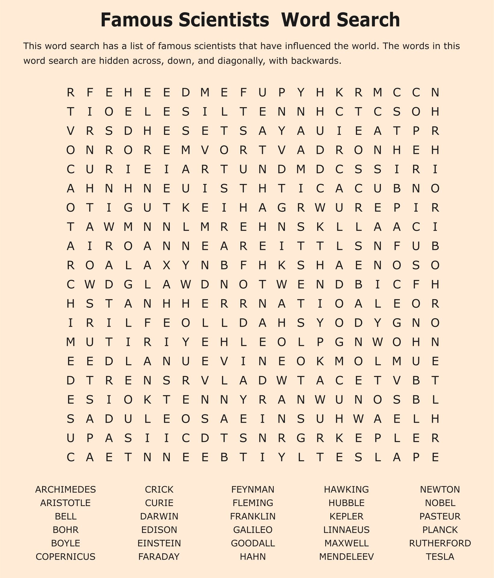 Free Printable Difficult Word Searches