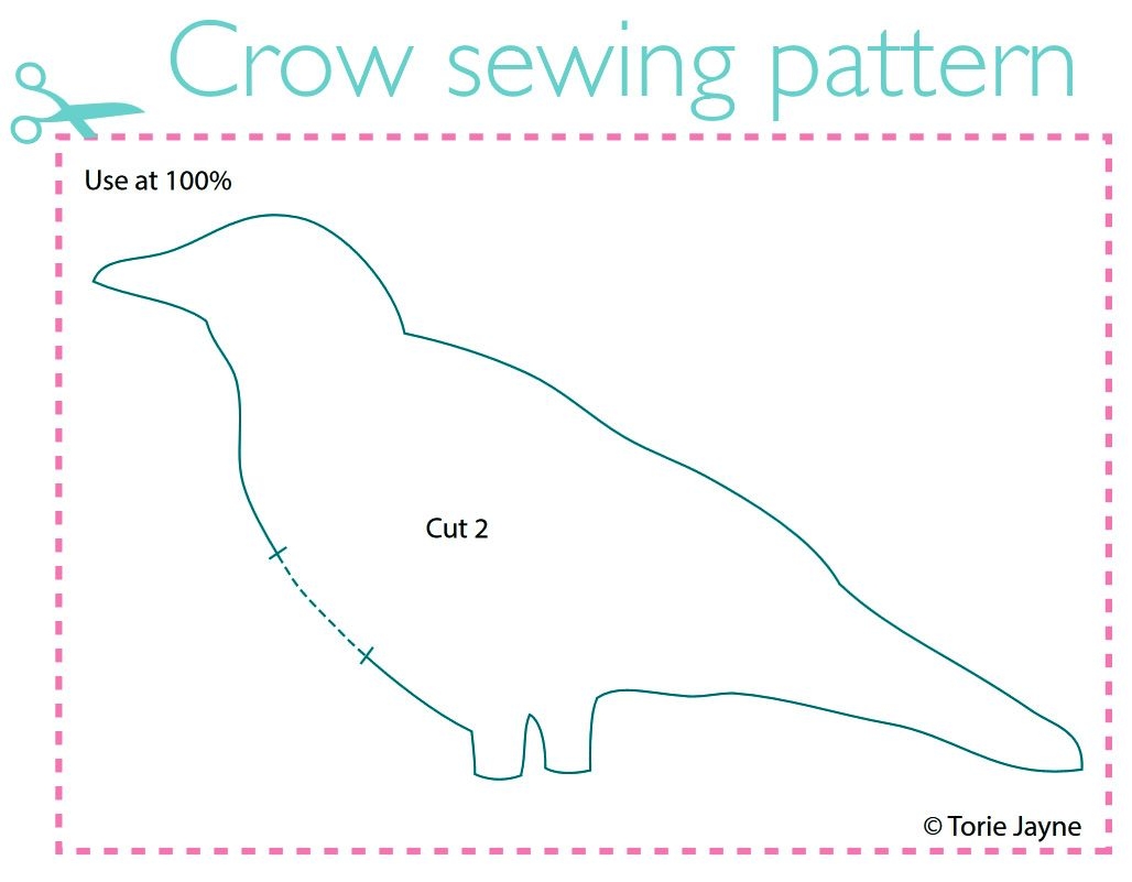 Fabric Crow Tutorial Pattern