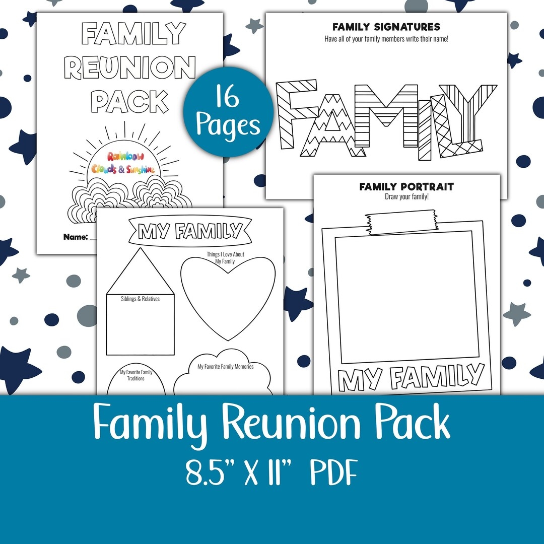 Family Reunion Activity And Coloring Pack For Kids About My Family Printable PDF Family Activity Pages For Children Family This Or That Etsy