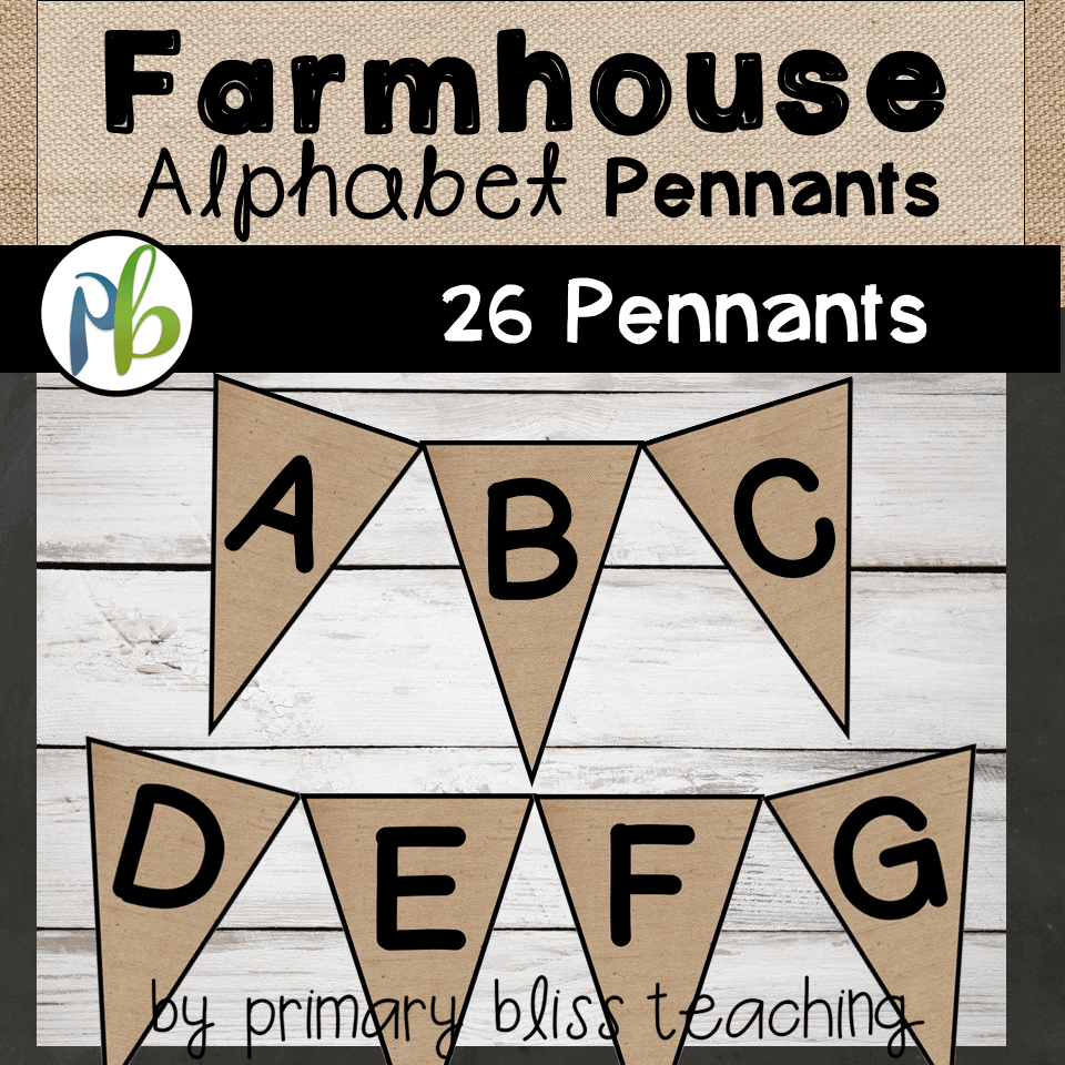 Farmhouse Decor Alphabet Pennants