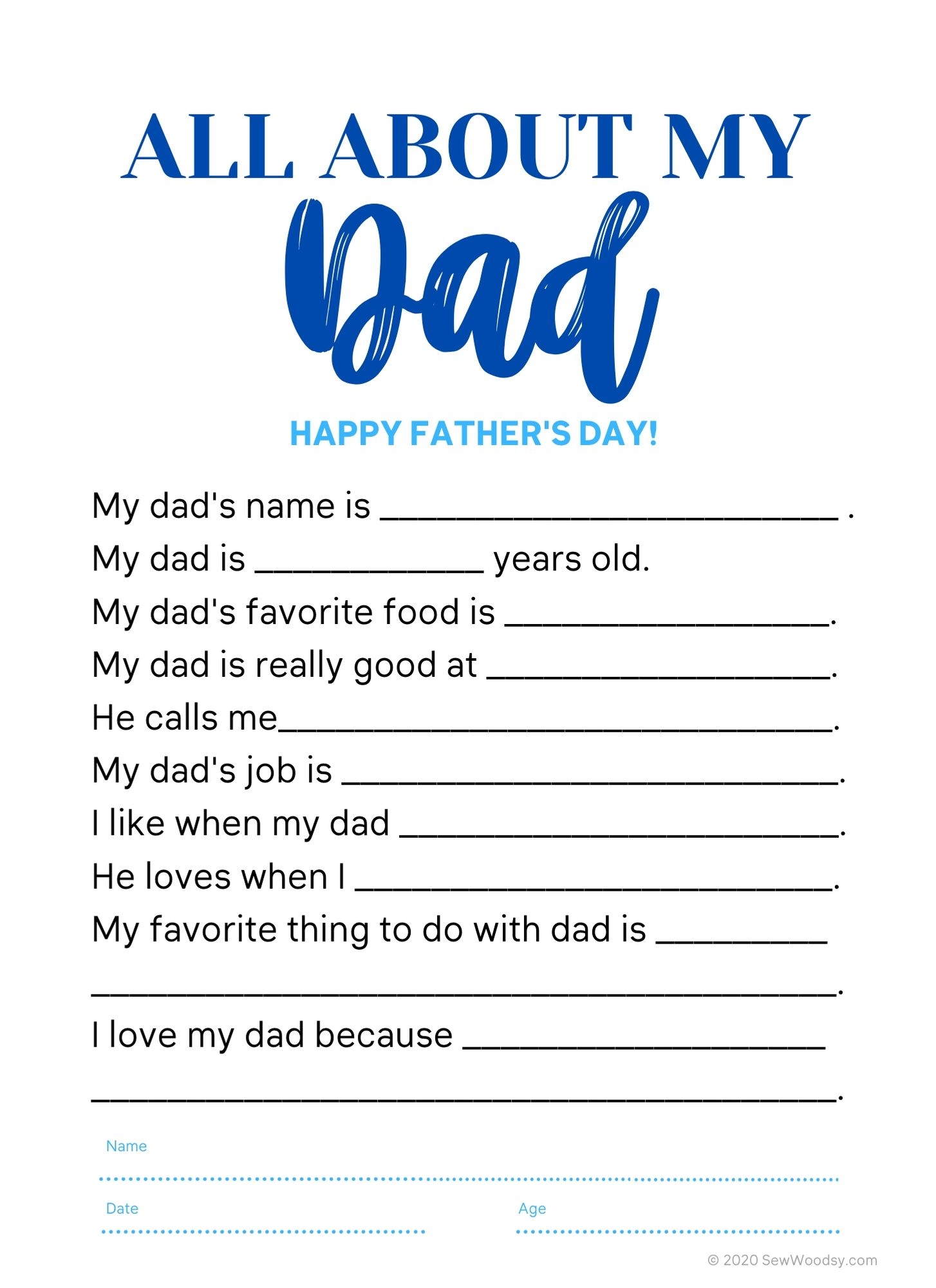 Father s Day Printable Sew Woodsy