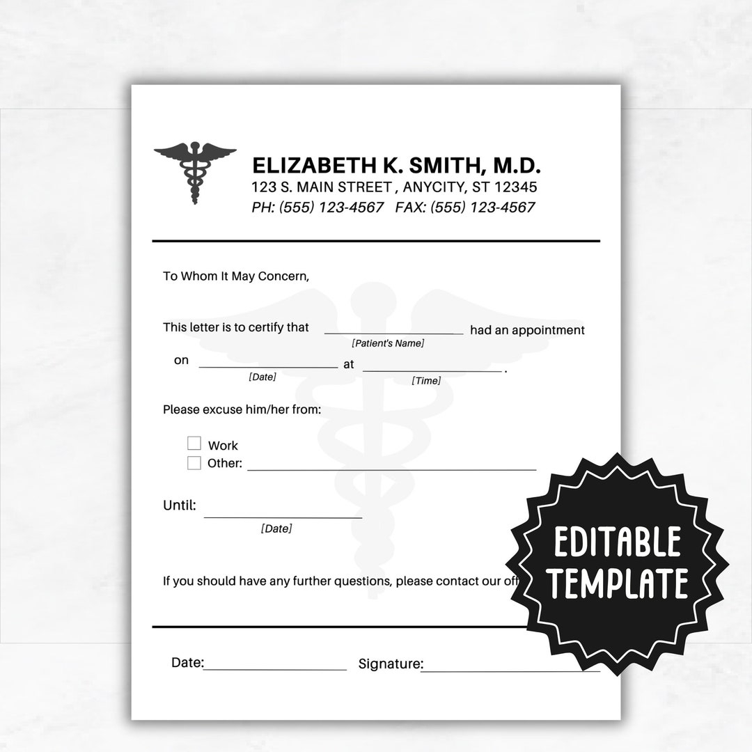 Free Printable Doctor Notes
