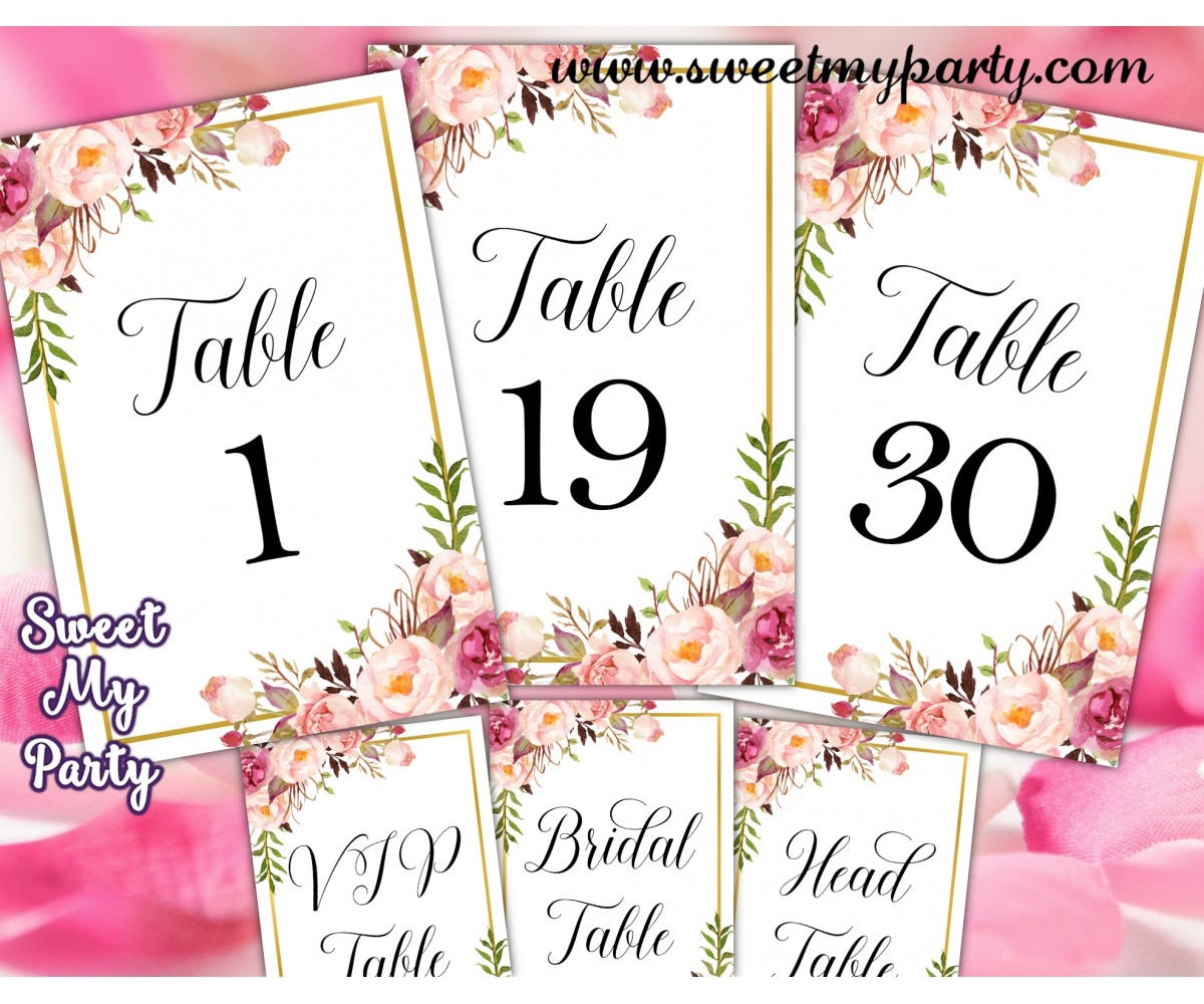 Table Number Free Printable
