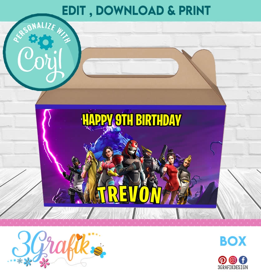 Fortnite Drop Box Printable Free