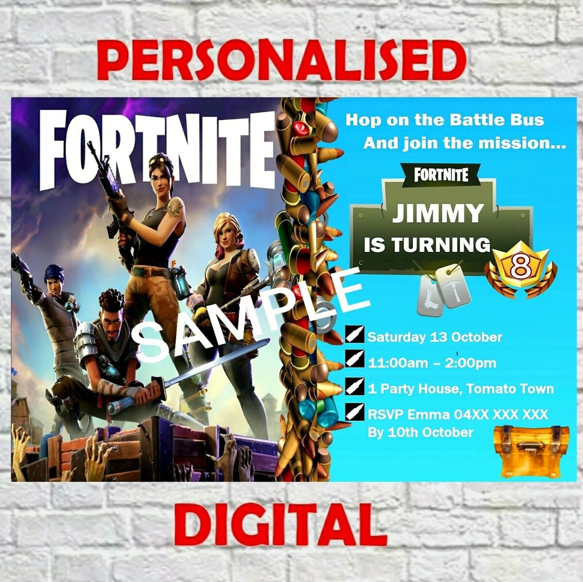 Fortnite Birthday Invitations Printable Free