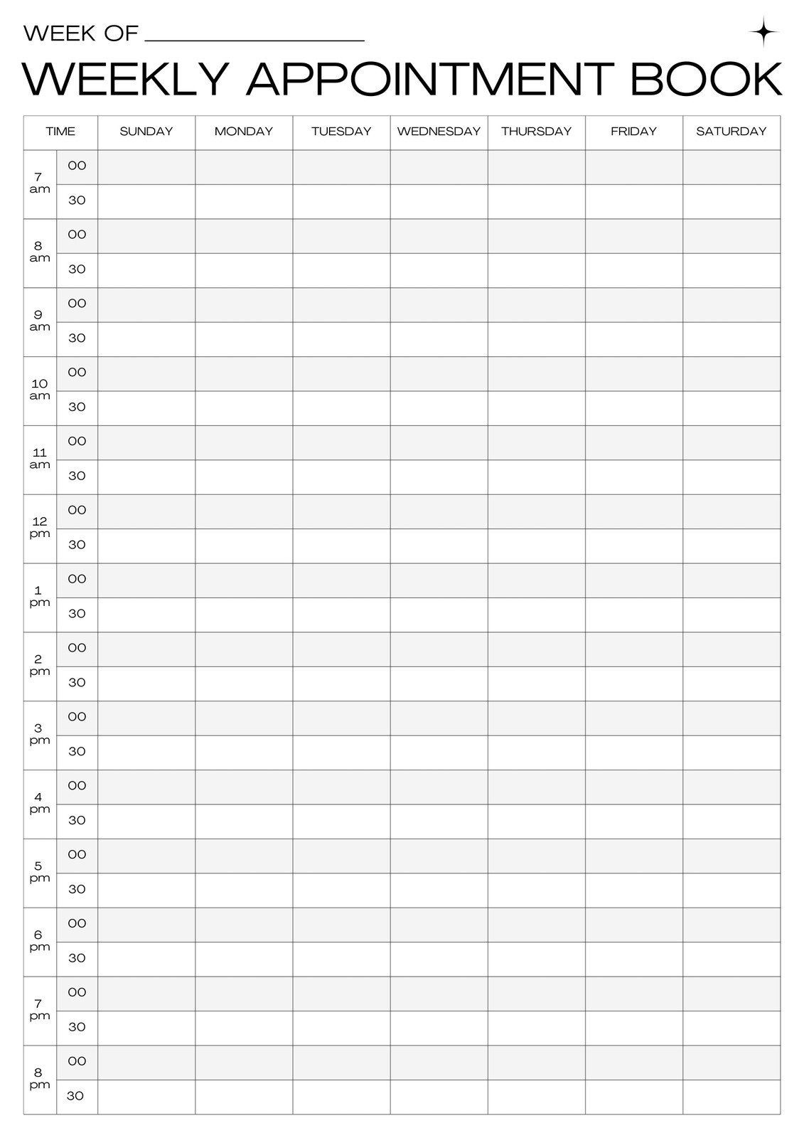 Free And Customizable Appointment Templates