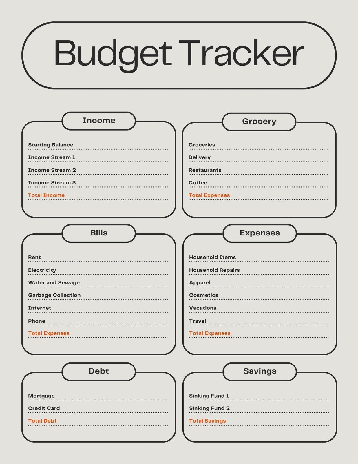 Free Printable Budget Worksheets Pdf