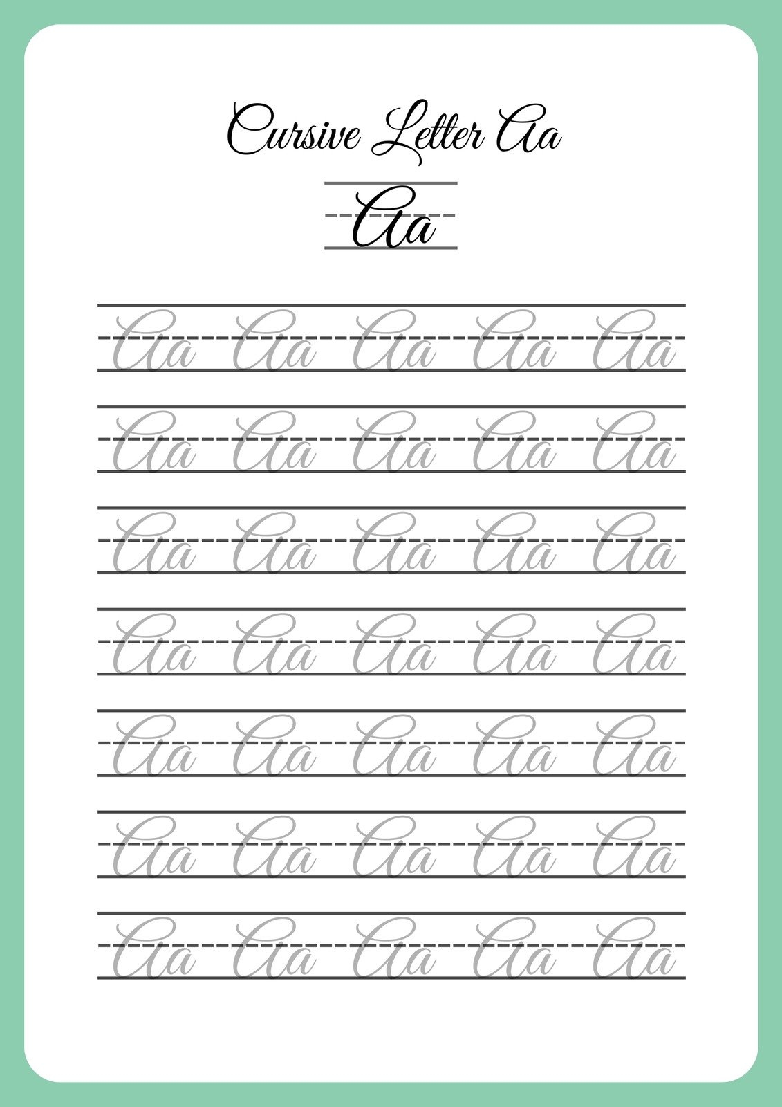 Free And Customizable Cursive Templates