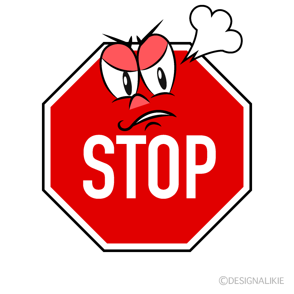 Free Angry Stop Sign Cartoon Character Clipart Charatoon