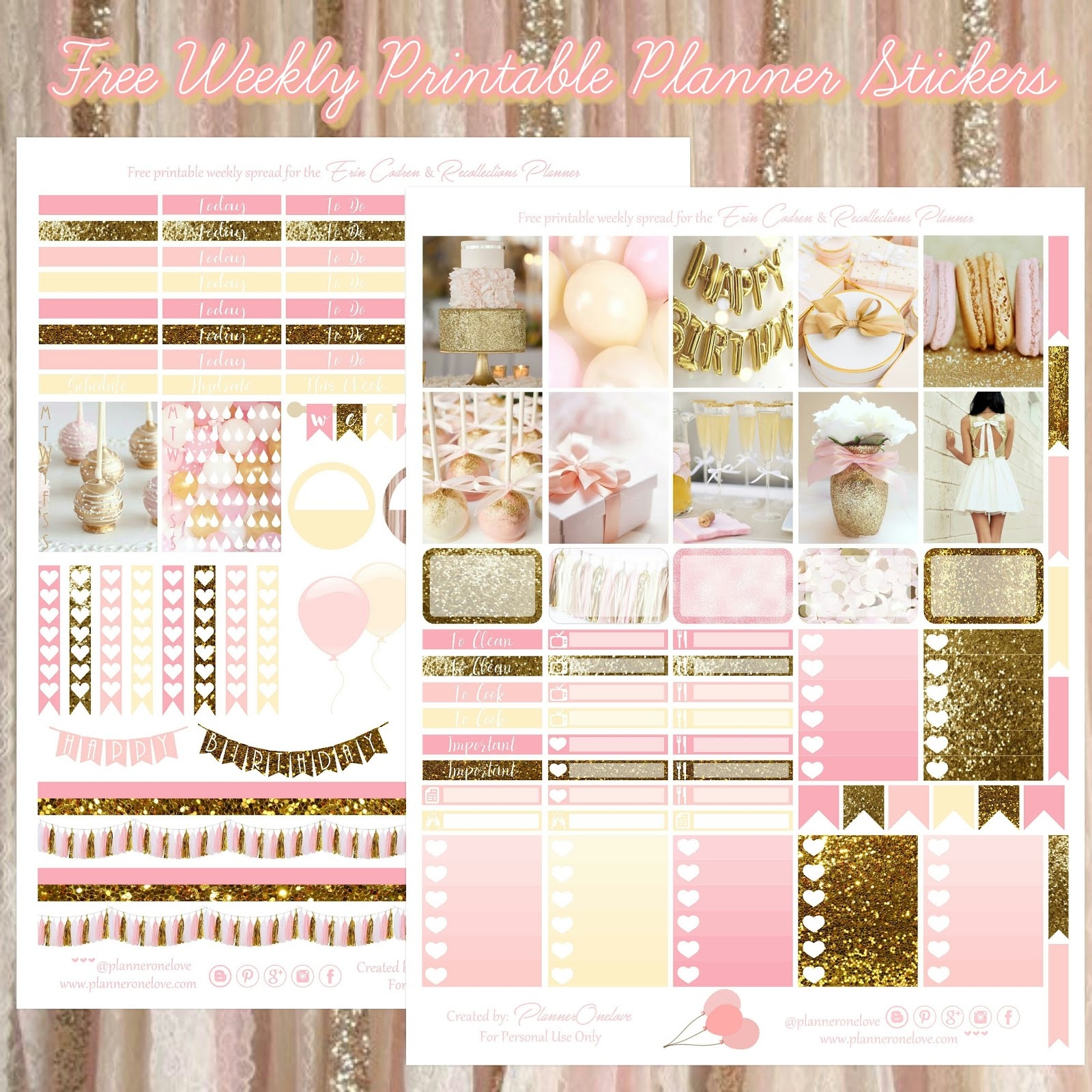 Free Birthday Printable Planner Spread For The Erin Condren Recollections Planner pinterest Inspired Planner Onelove