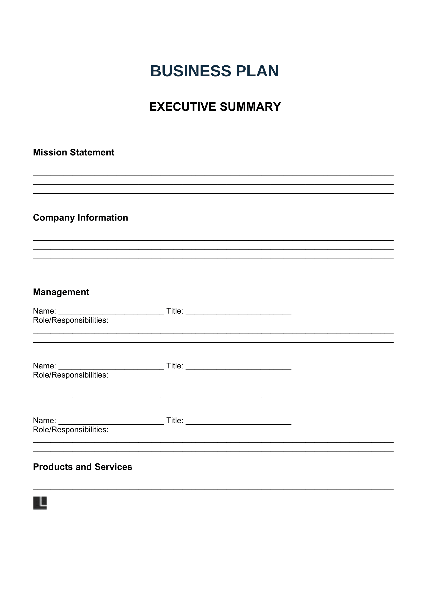 Free Business Plan Templates For Startups Businesses PDF Word