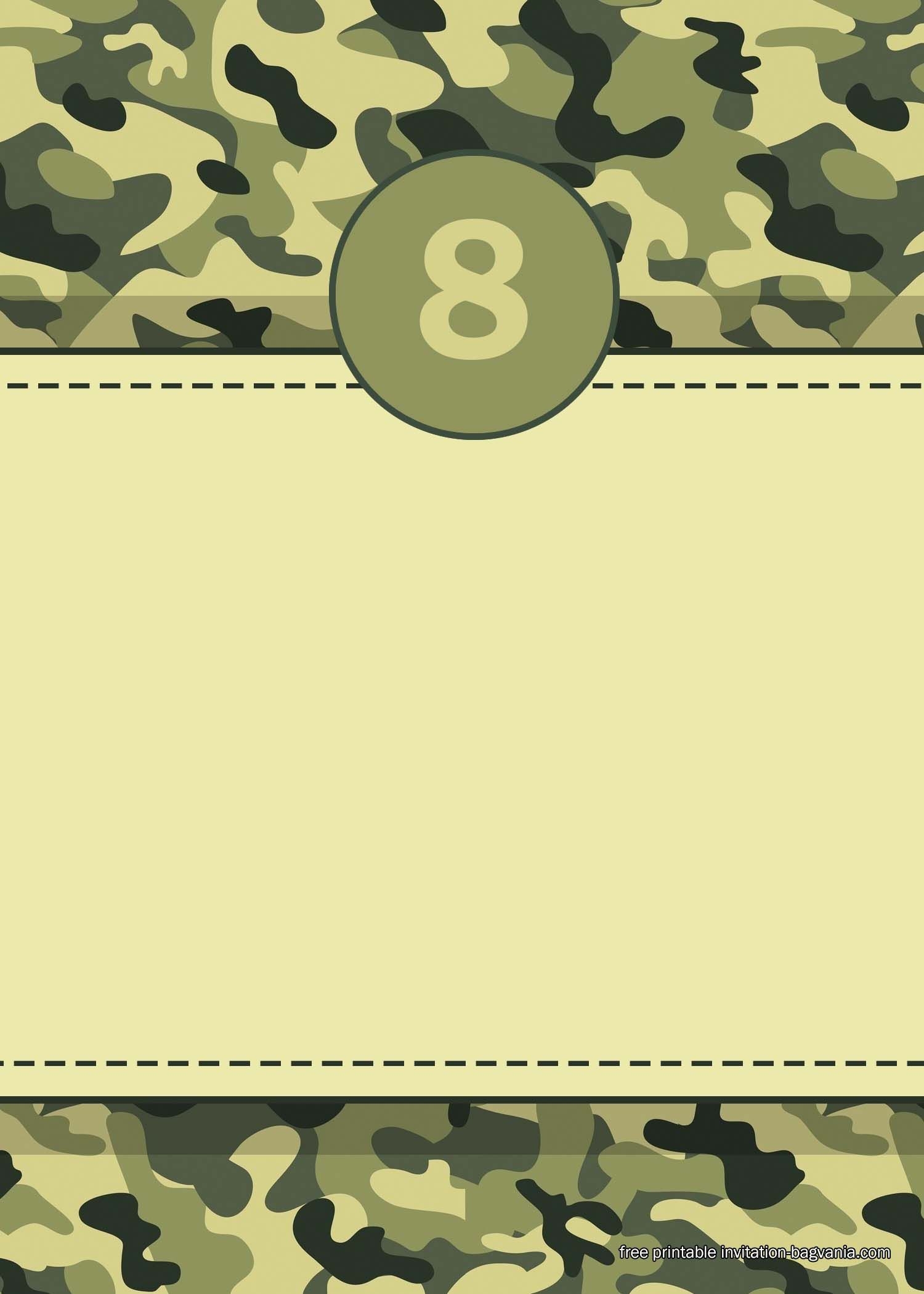 FREE Camo Party Invitation Templates