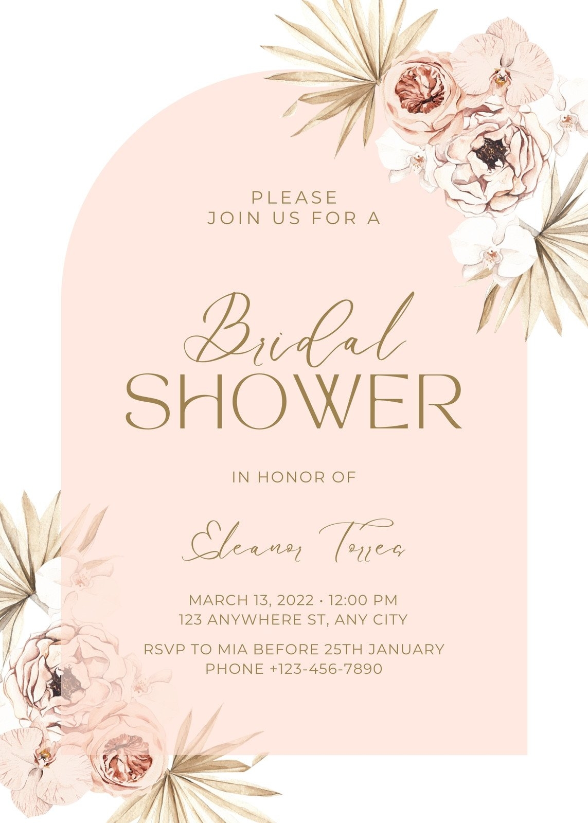 Free Custom Printable Bridal Shower Invitation Templates Canva