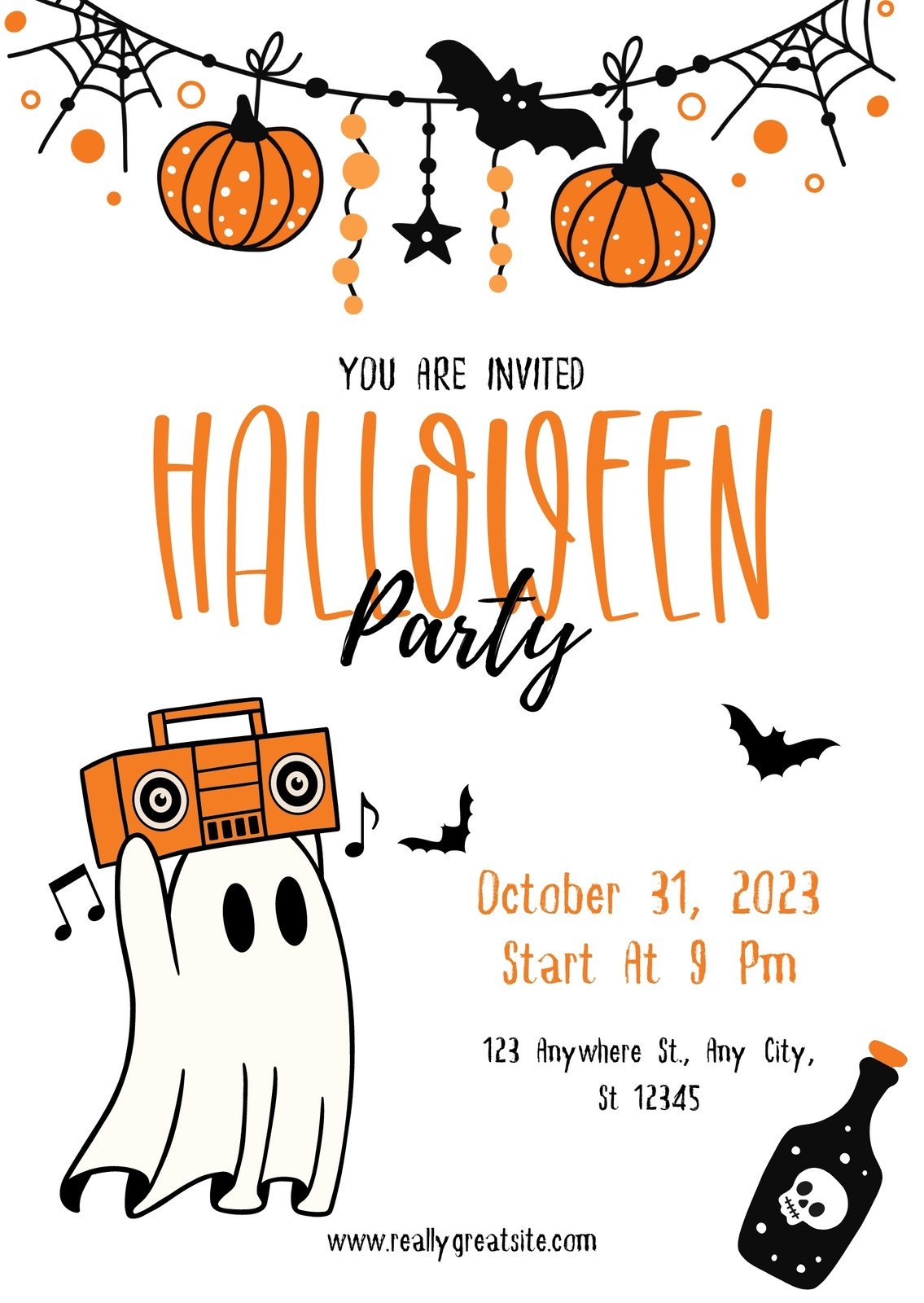 Free Custom Printable Halloween Invitation Templates Canva