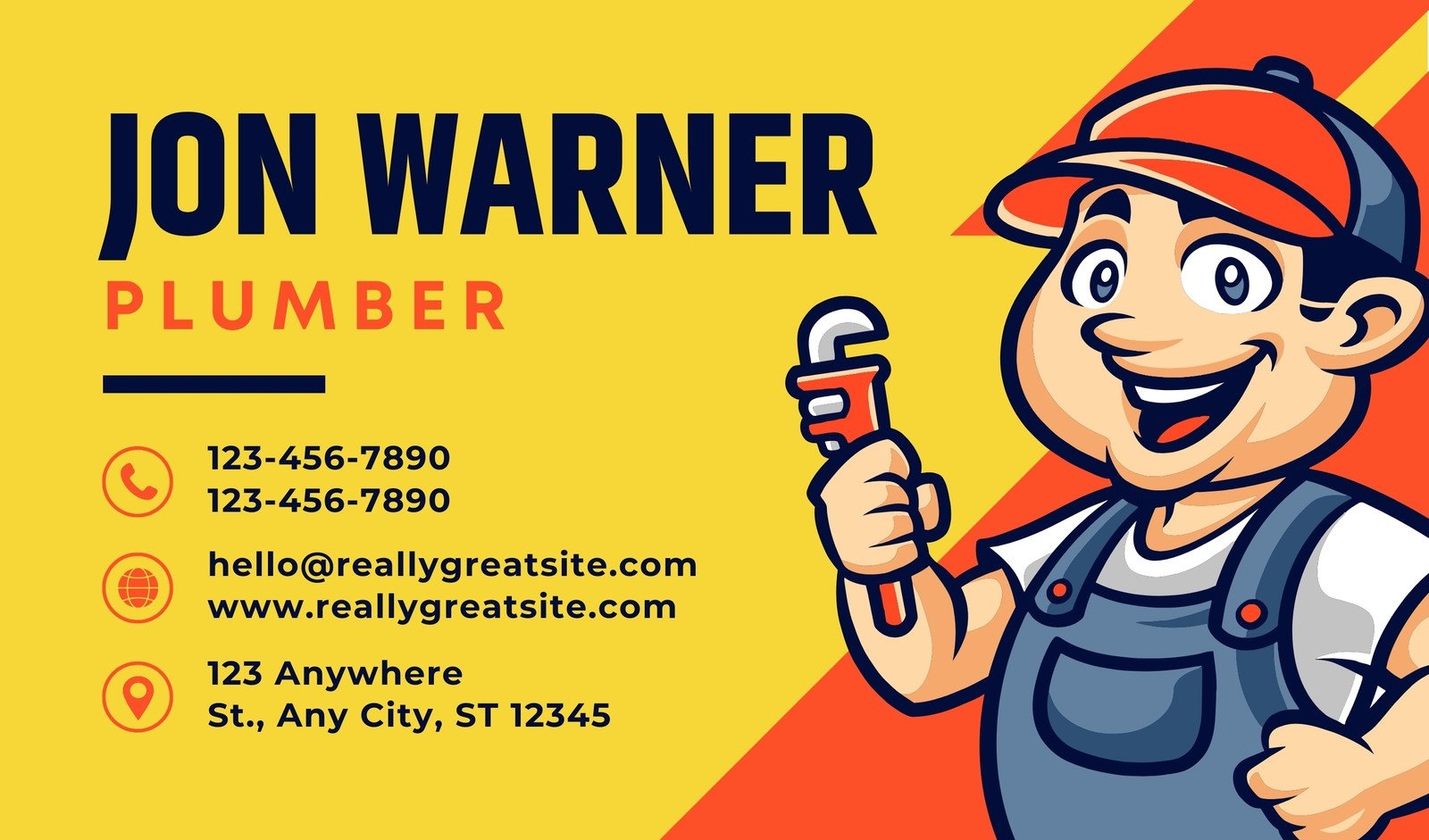 Free Custom Printable Plumbing Business Card Templates Canva