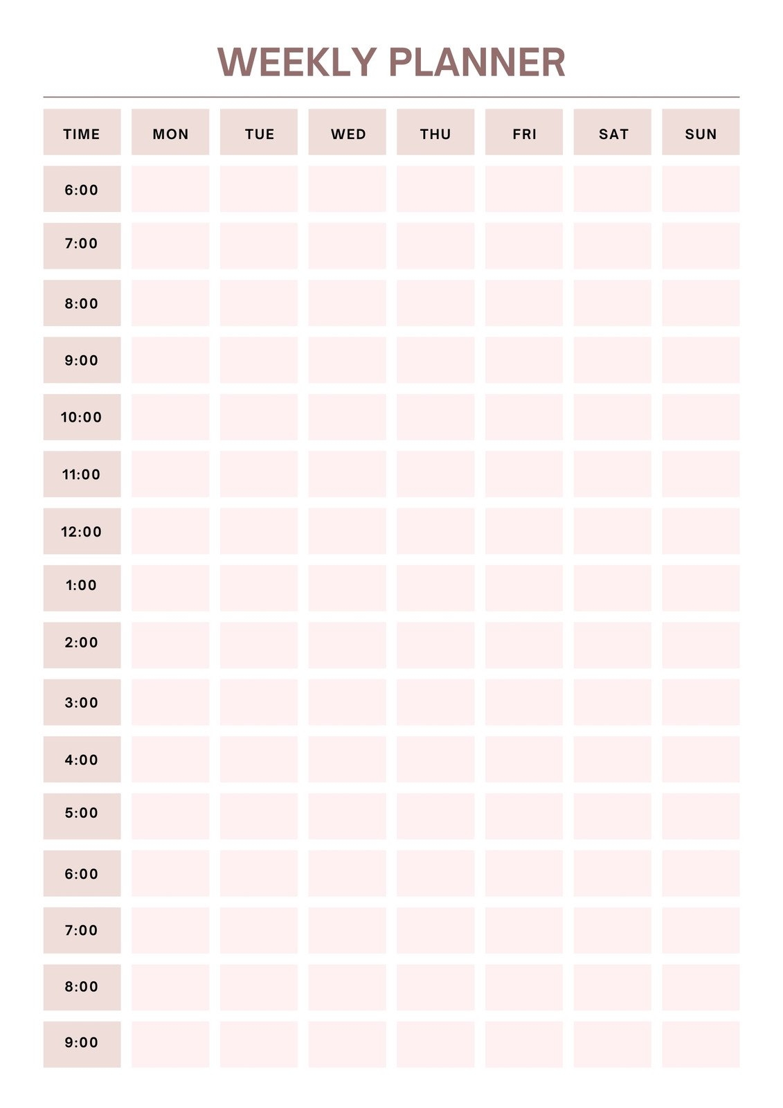 Free Custom Printable Work Schedule Planner Templates Canva
