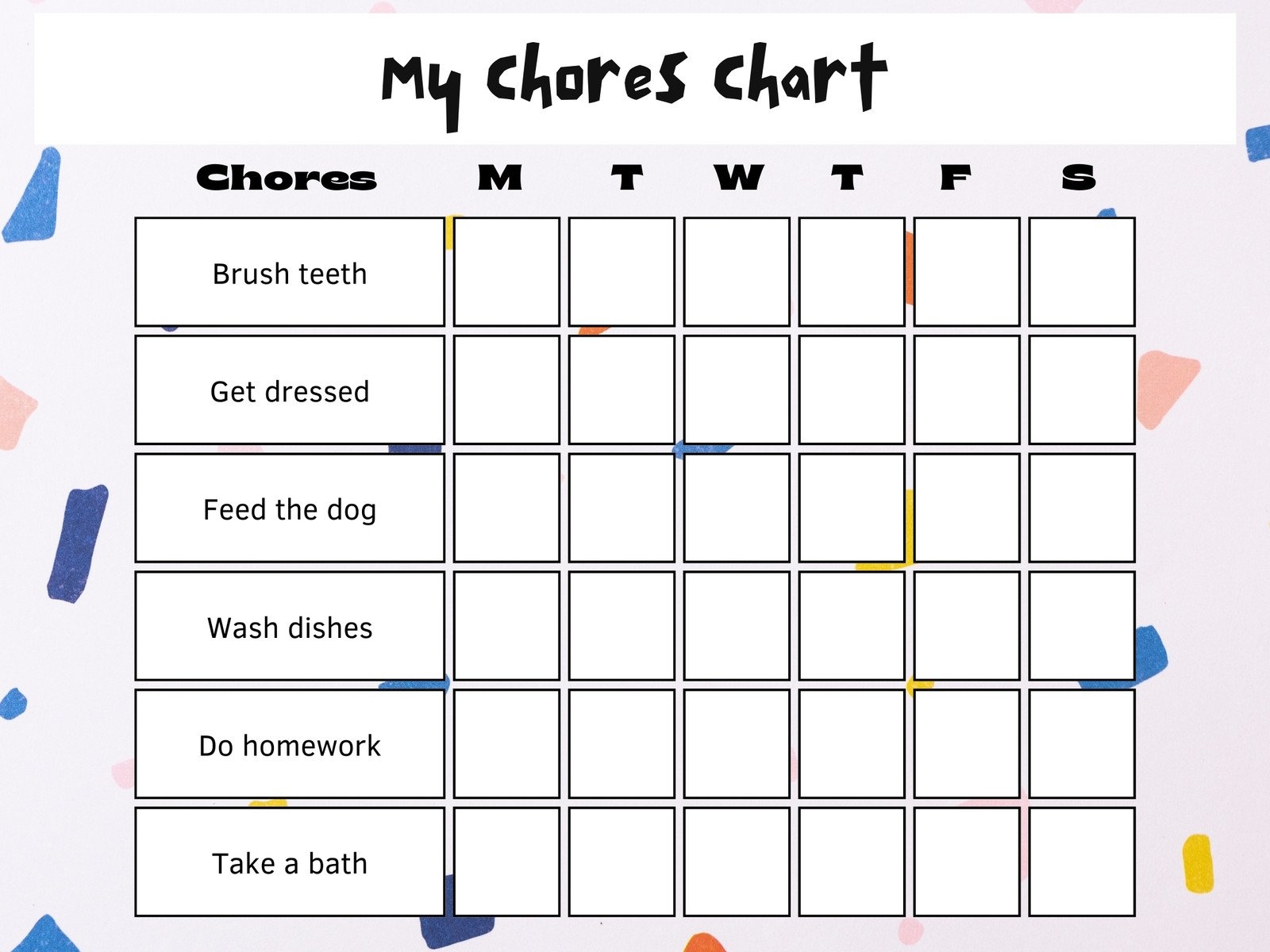 Free Printable Homework Chart